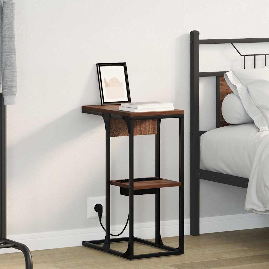 Bedside Table Brown oak 41.5 x 26 x 60.5 cm Engineered wood