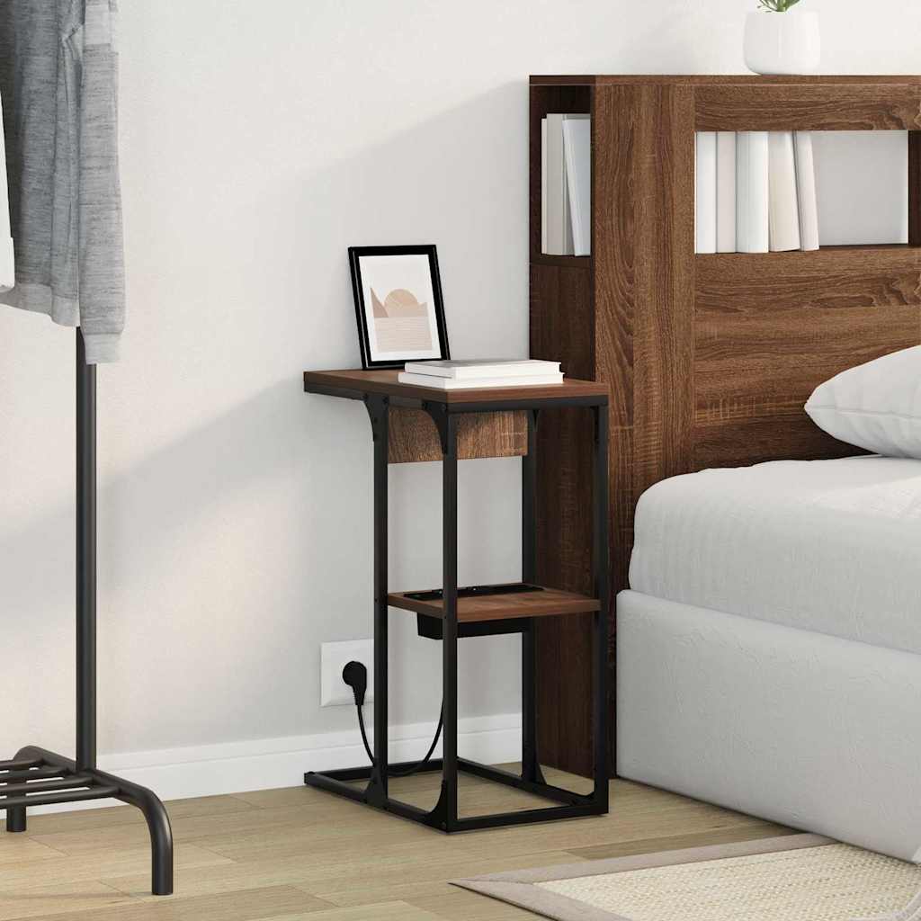 Bedside Table Brown oak 41.5 x 26 x 60.5 cm Engineered wood