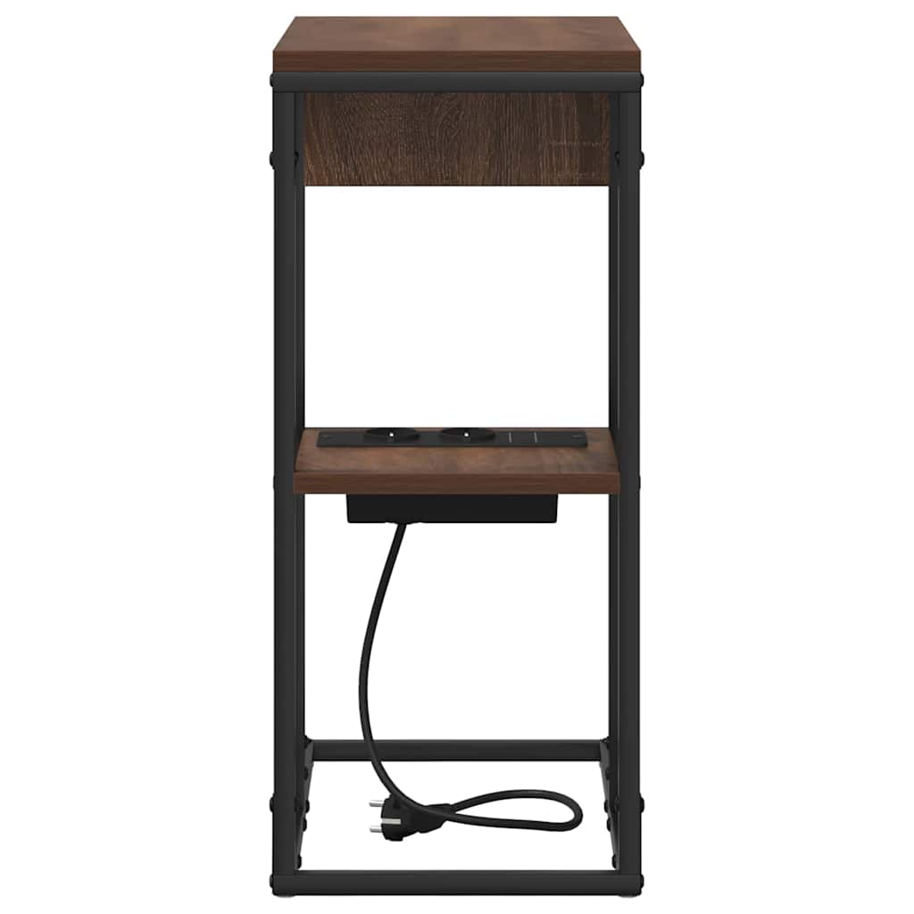 Bedside Table Brown oak 41.5 x 26 x 60.5 cm Engineered wood