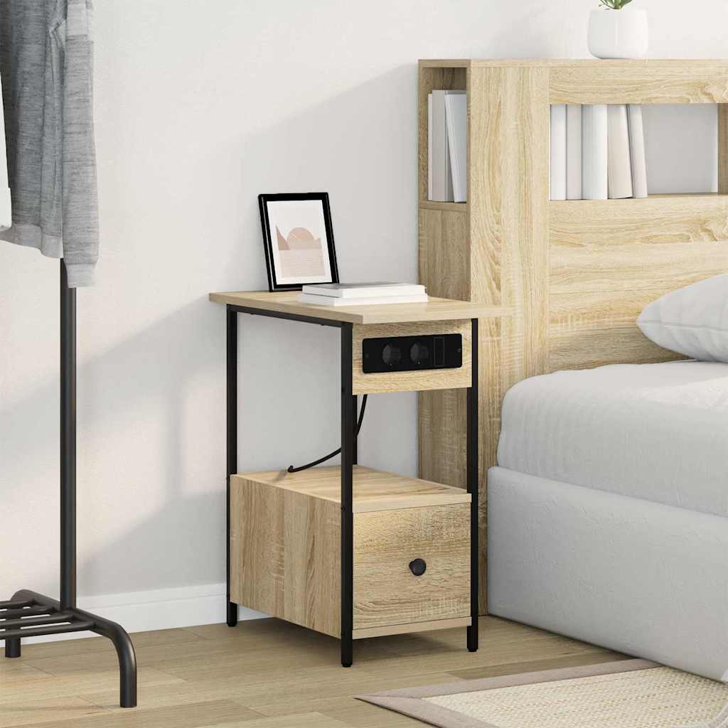 Bedside Cabinet Sonoma oak 60 x 30 x 61 cm Engineered wood