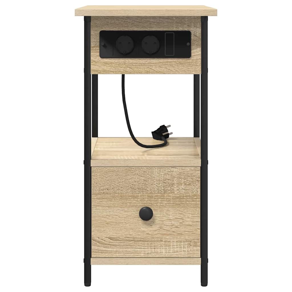 Bedside Cabinet Sonoma oak 60 x 30 x 61 cm Engineered wood
