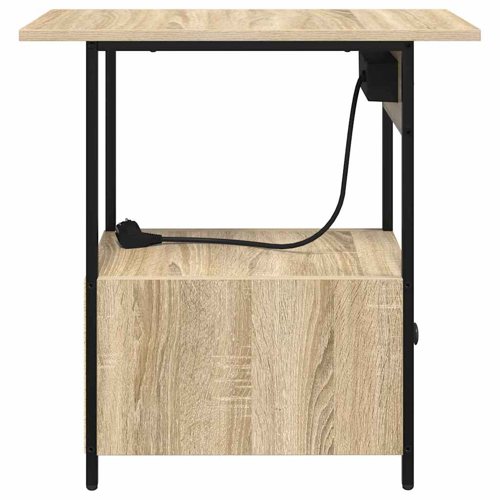 Bedside Cabinet Sonoma oak 60 x 30 x 61 cm Engineered wood