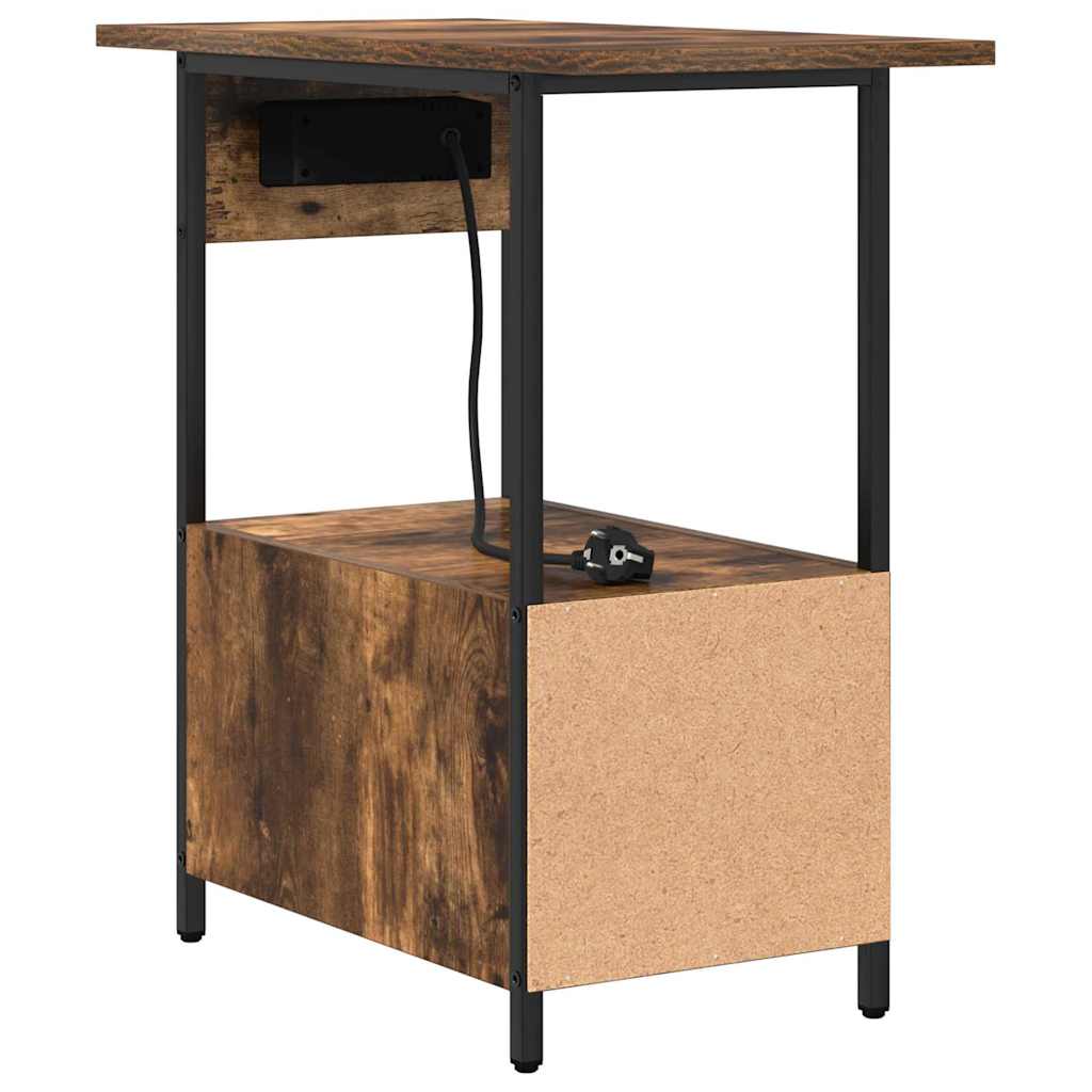 Bedside Cabinet Smoked oak 60 x 30 x 61 cm Engineered wood