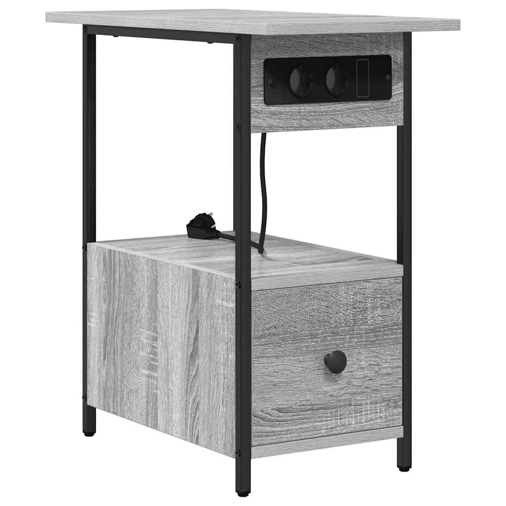 Bedside Cabinet Grey sonoma 60 x 30 x 61 cm Engineered wood
