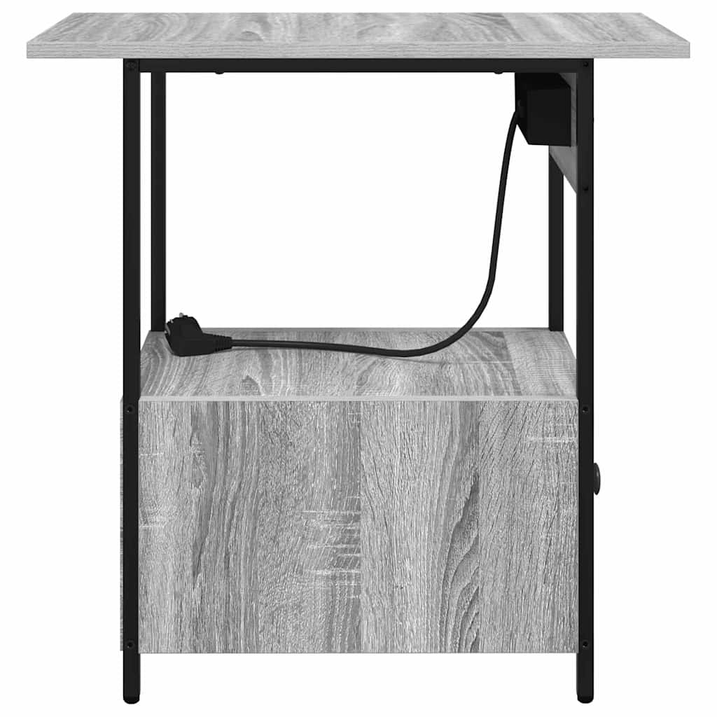Bedside Cabinet Grey sonoma 60 x 30 x 61 cm Engineered wood