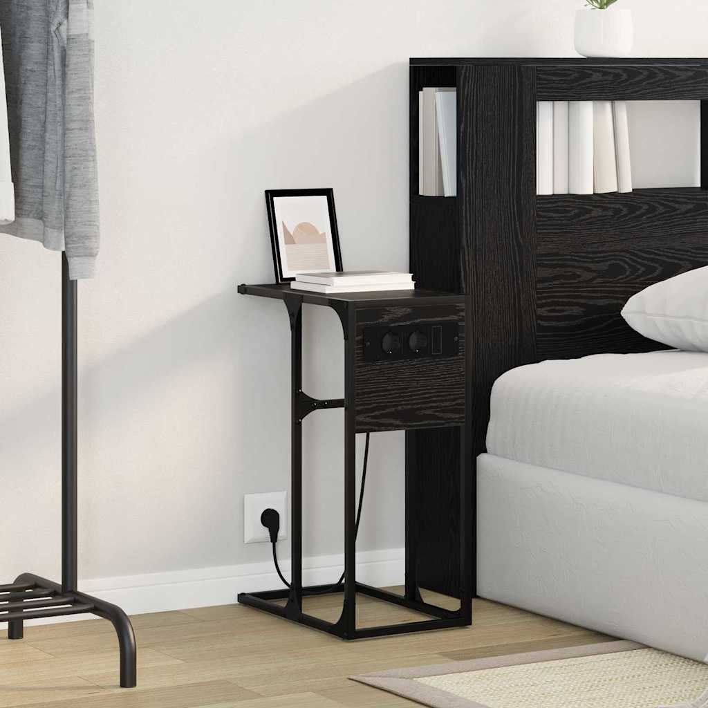 Bedside Table Black oak Engineered wood