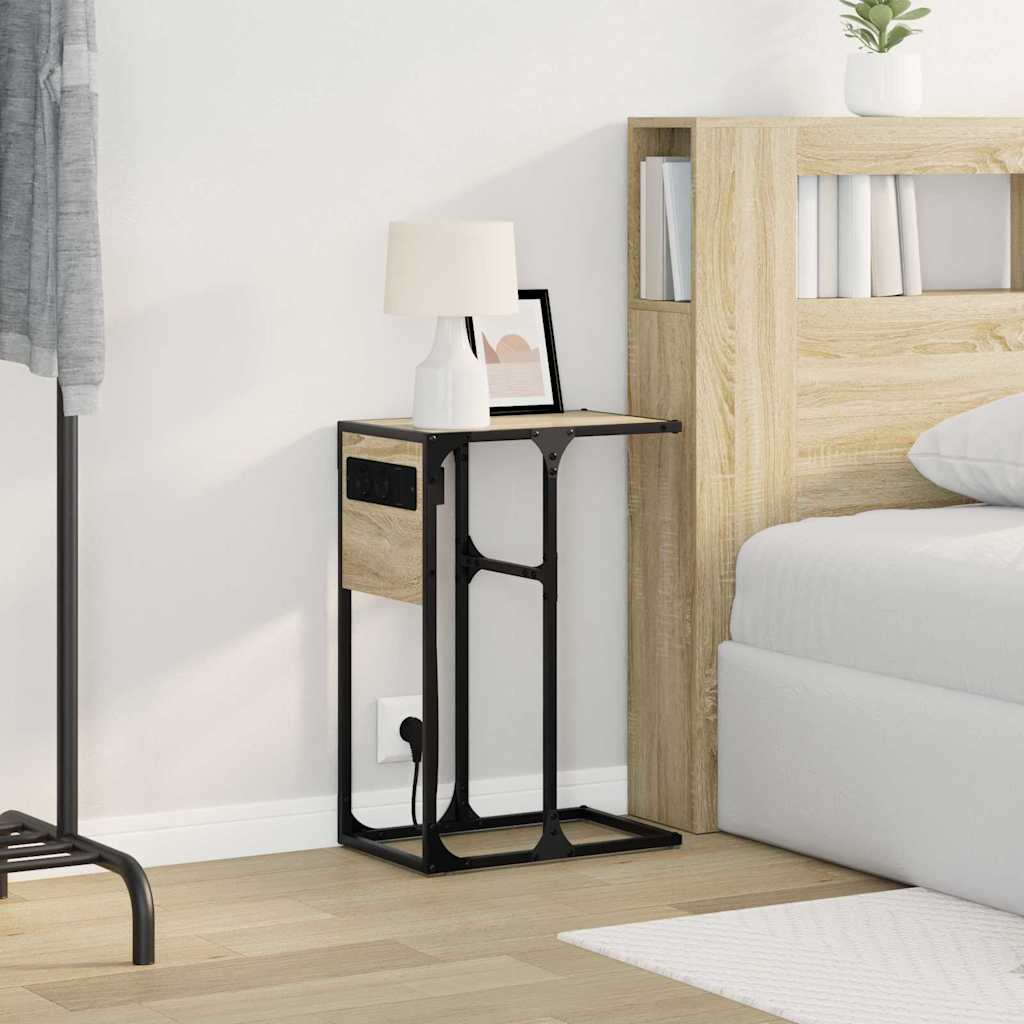 Bedside Table Sonoma oak Engineered wood