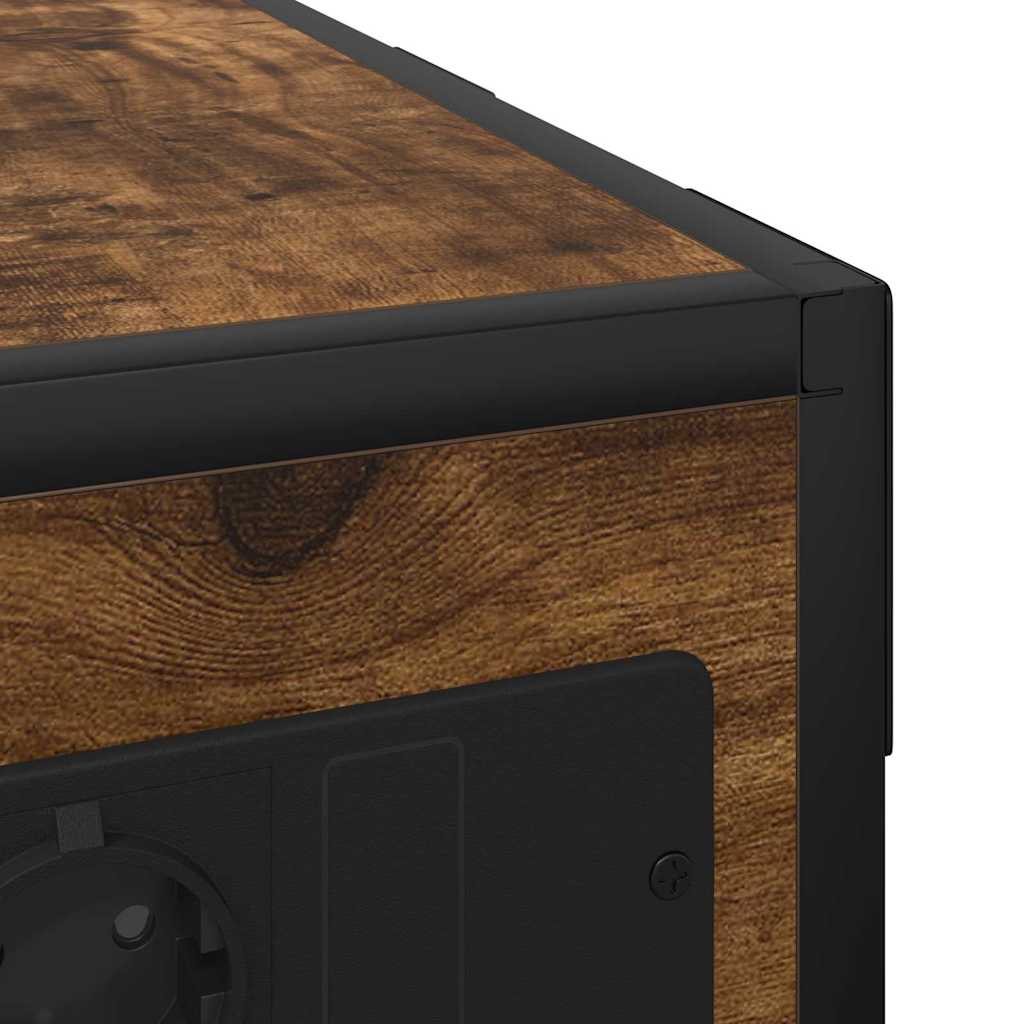 Bedside Table Smoked oak Engineered wood