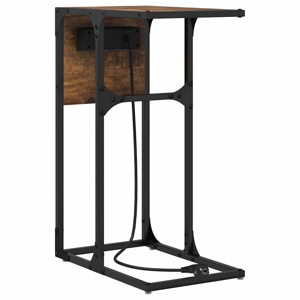 Bedside Table Smoked oak Engineered wood