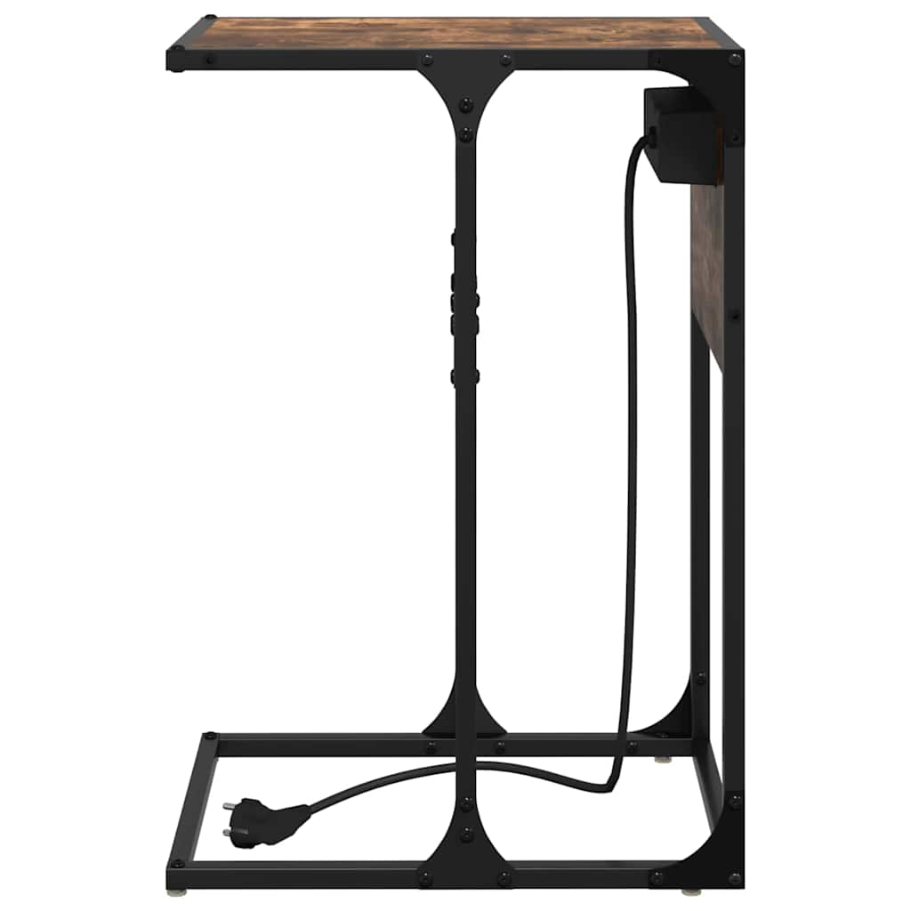 Bedside Table Smoked oak Engineered wood