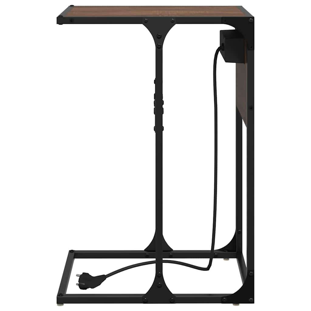 Bedside Table Brown oak Engineered wood