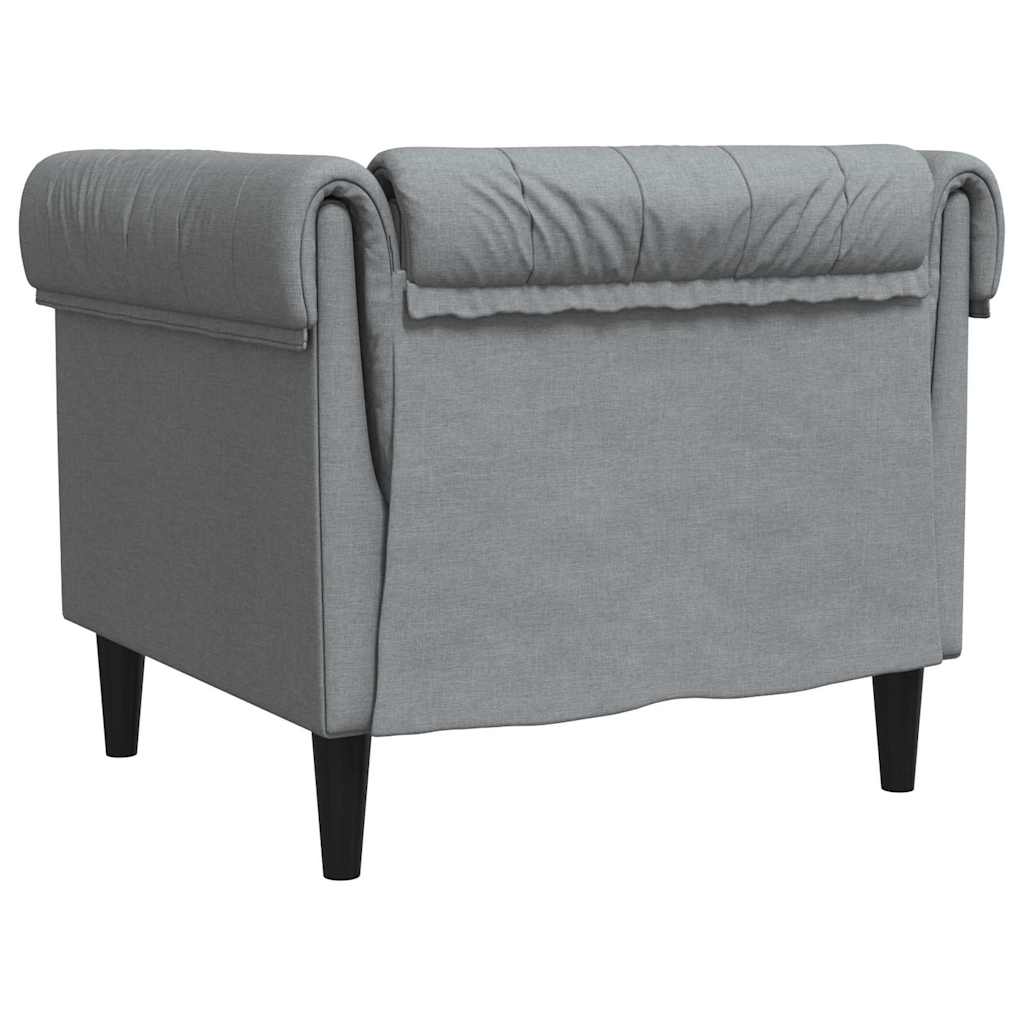 Chesterfield Sofa Chair Light grey 78.5 x 74.5 x 74.5 cm Fabric