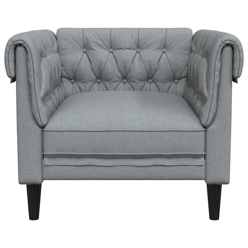 Chesterfield Sofa Chair Light grey 78.5 x 74.5 x 74.5 cm Fabric