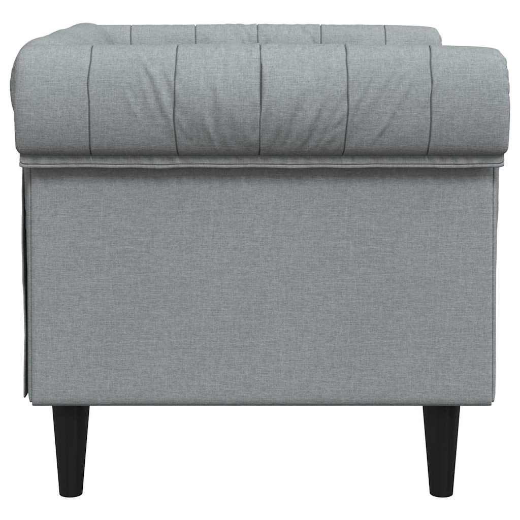 Chesterfield Sofa Chair Light grey 78.5 x 74.5 x 74.5 cm Fabric