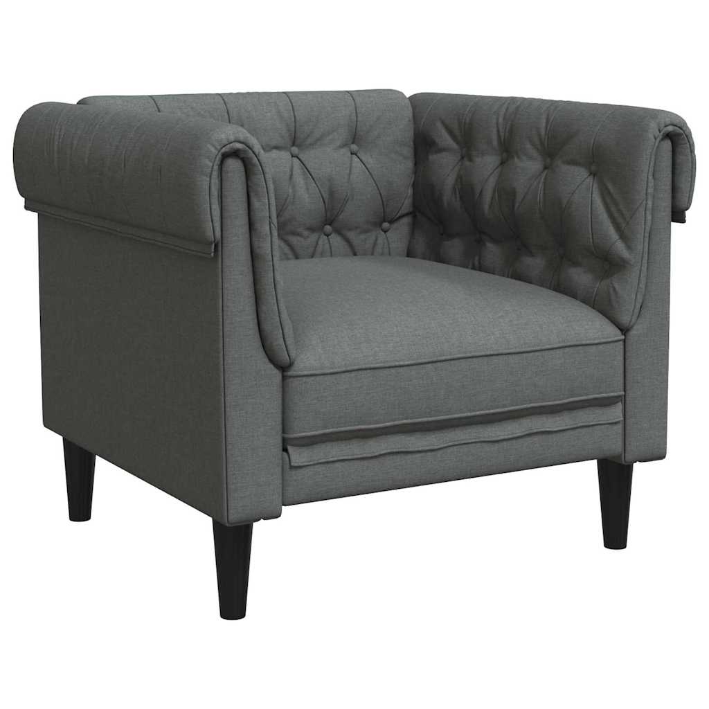 Chesterfield Sofa Chair Dark grey 78.5 x 74.5 x 74.5 cm Fabric