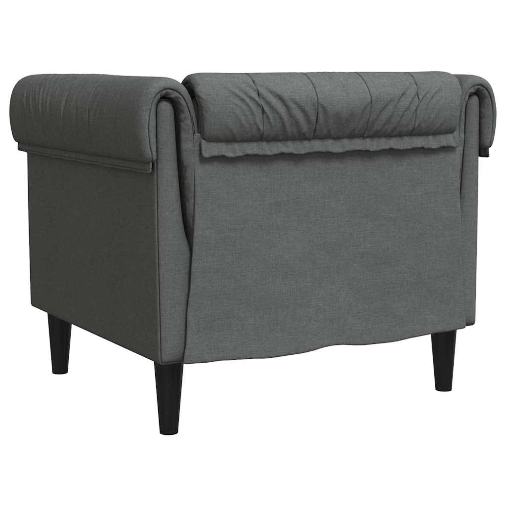 Chesterfield Sofa Chair Dark grey 78.5 x 74.5 x 74.5 cm Fabric