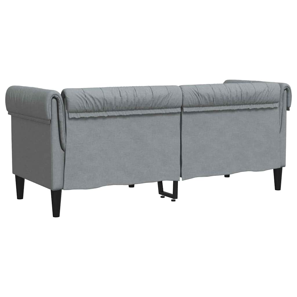 Chesterfield Sofa Light grey 182.5 x 74.5 x 74.5 cm Fabric