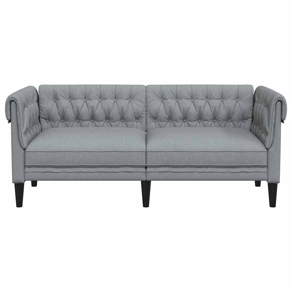 Chesterfield Sofa Light grey 182.5 x 74.5 x 74.5 cm Fabric
