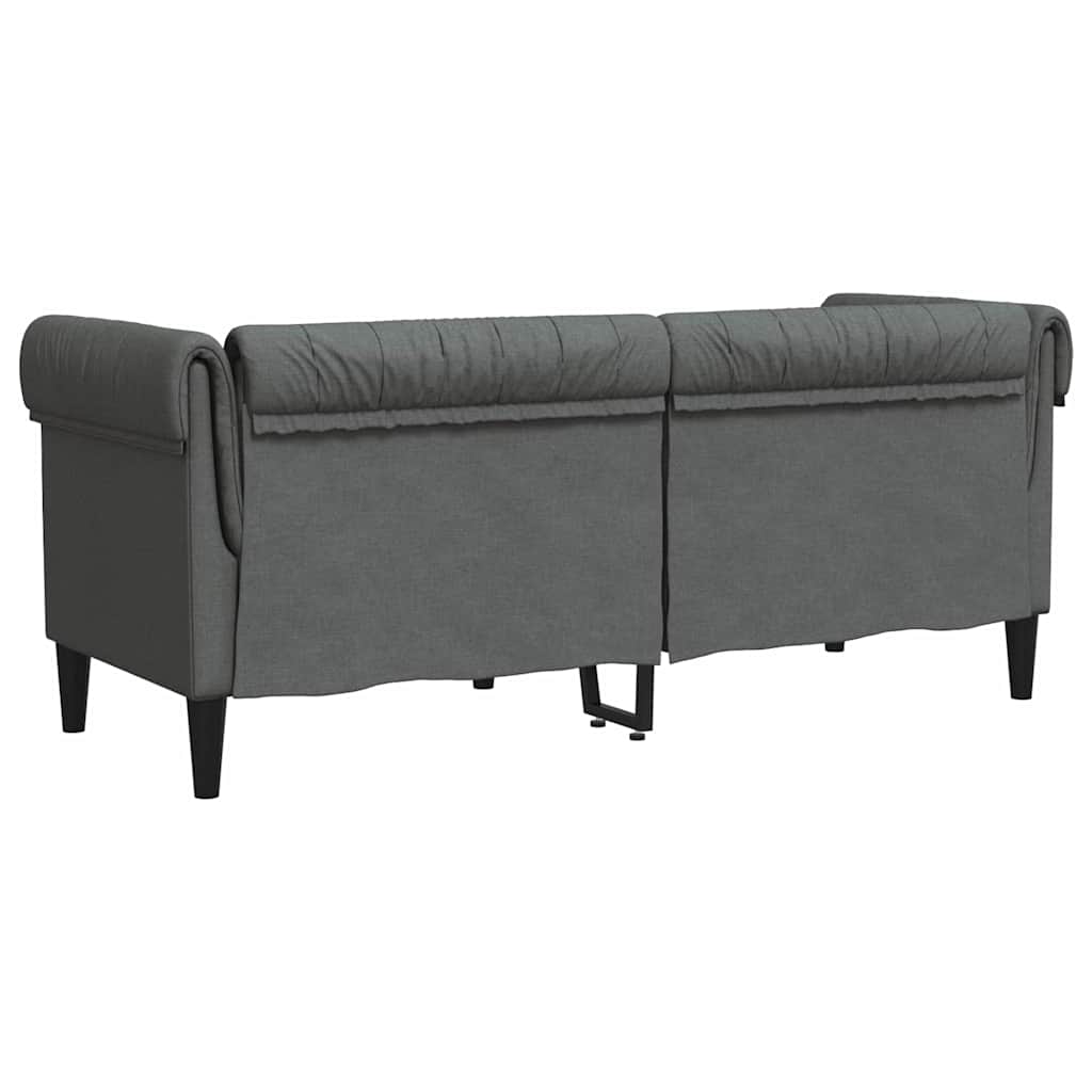 Chesterfield Sofa Other Dark grey 182.5 x 74.5 x 74.5 cm Fabric