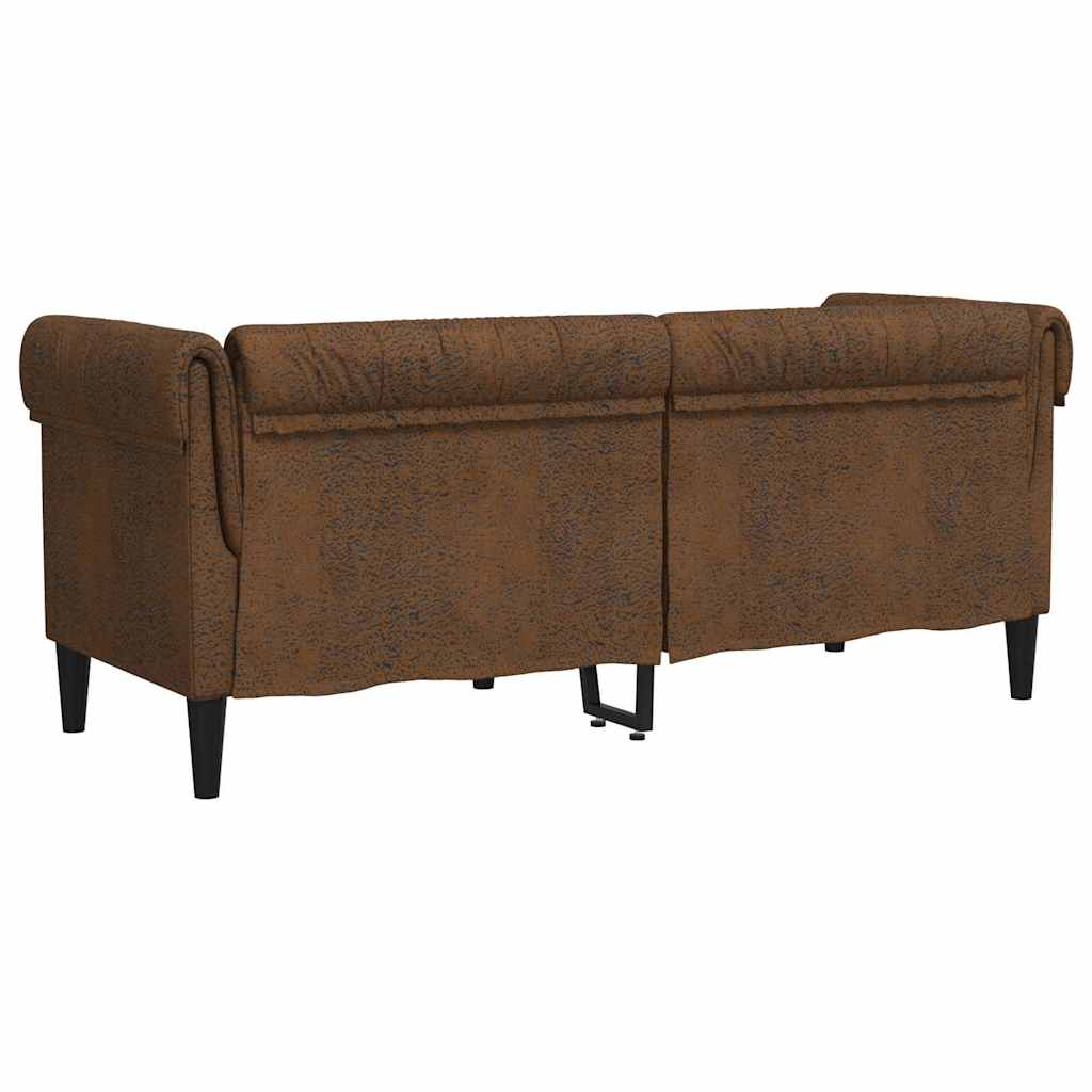 Chesterfield Sofa with Cushion Brown 182.5 x 74.5 x 74.5 cm