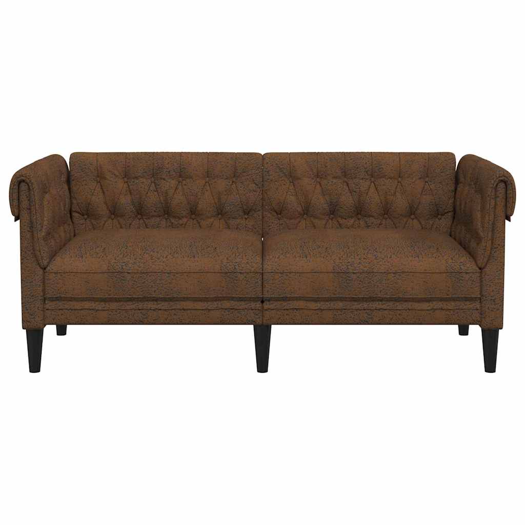 Chesterfield Sofa with Cushion Brown 182.5 x 74.5 x 74.5 cm