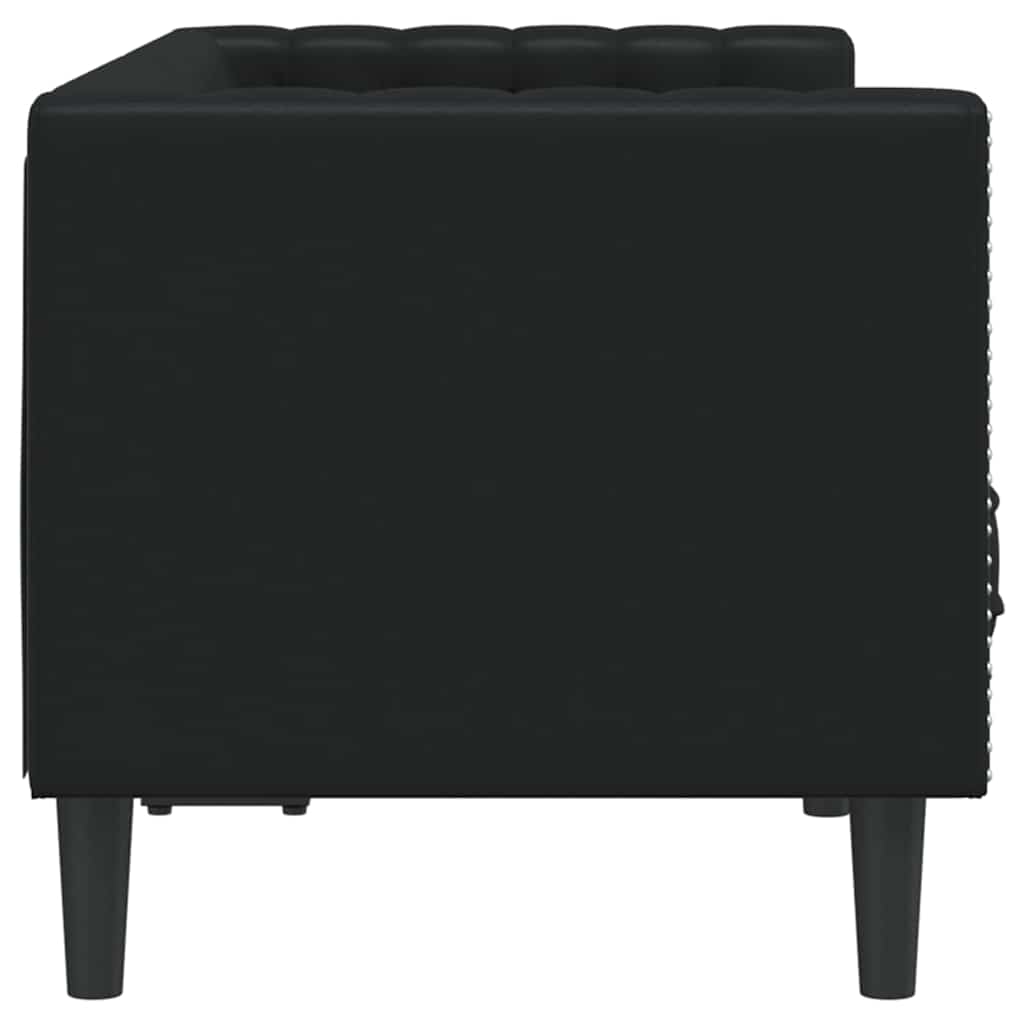 Chesterfield Sofa Black 174 x 74.5 x 70.5 cm Faux leather