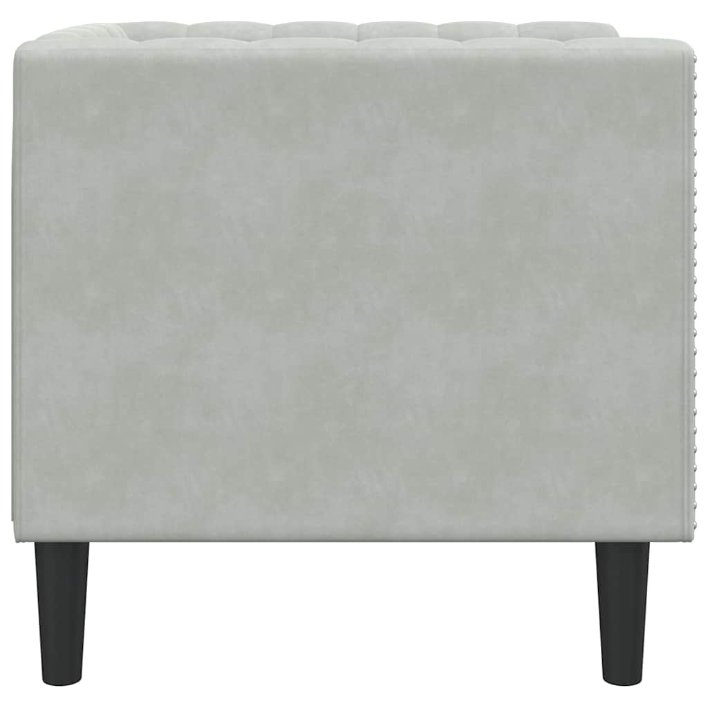 Chesterfield Sofa Chair Light grey 71 x 74.5 x 70.5 cm Velvet