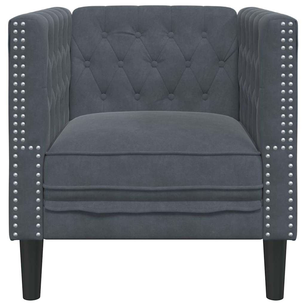 Chesterfield Sofa Chair Dark grey 71 x 74.5 x 70.5 cm Velvet