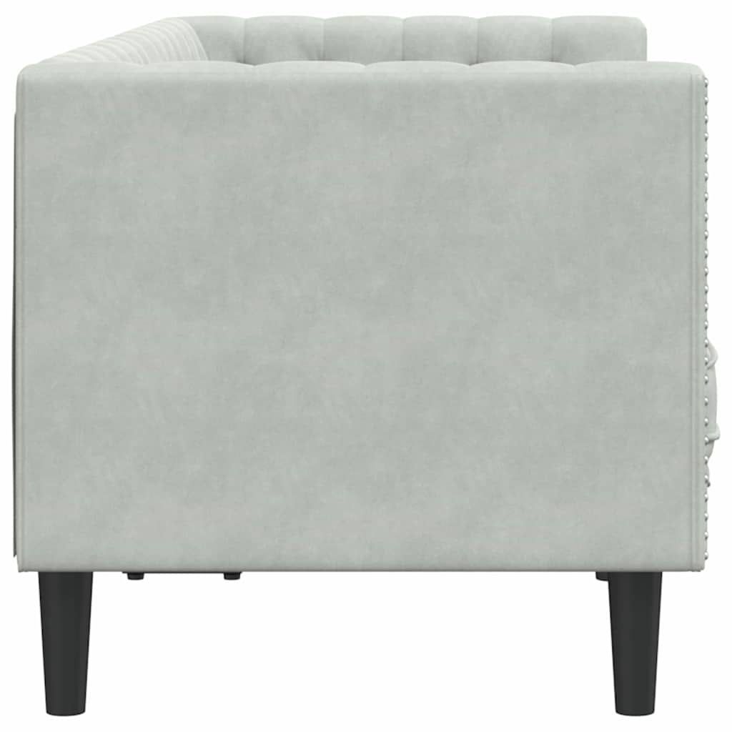 Chesterfield Sofa Other Light grey 174 x 74.5 x 70.5 cm Velvet