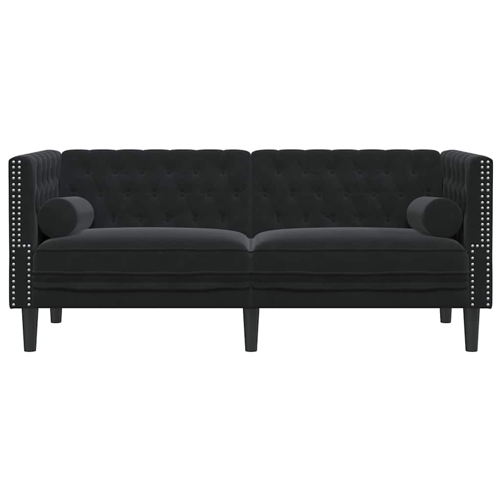 Chesterfield Sofa Other Black 174 x 74.5 x 70.5 cm Velvet