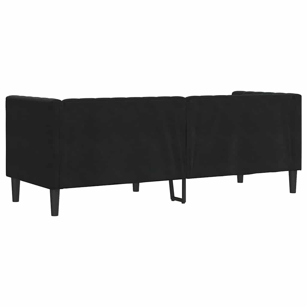 Chesterfield Sofa Other Black 194 x 74.5 x 70.5 cm Velvet