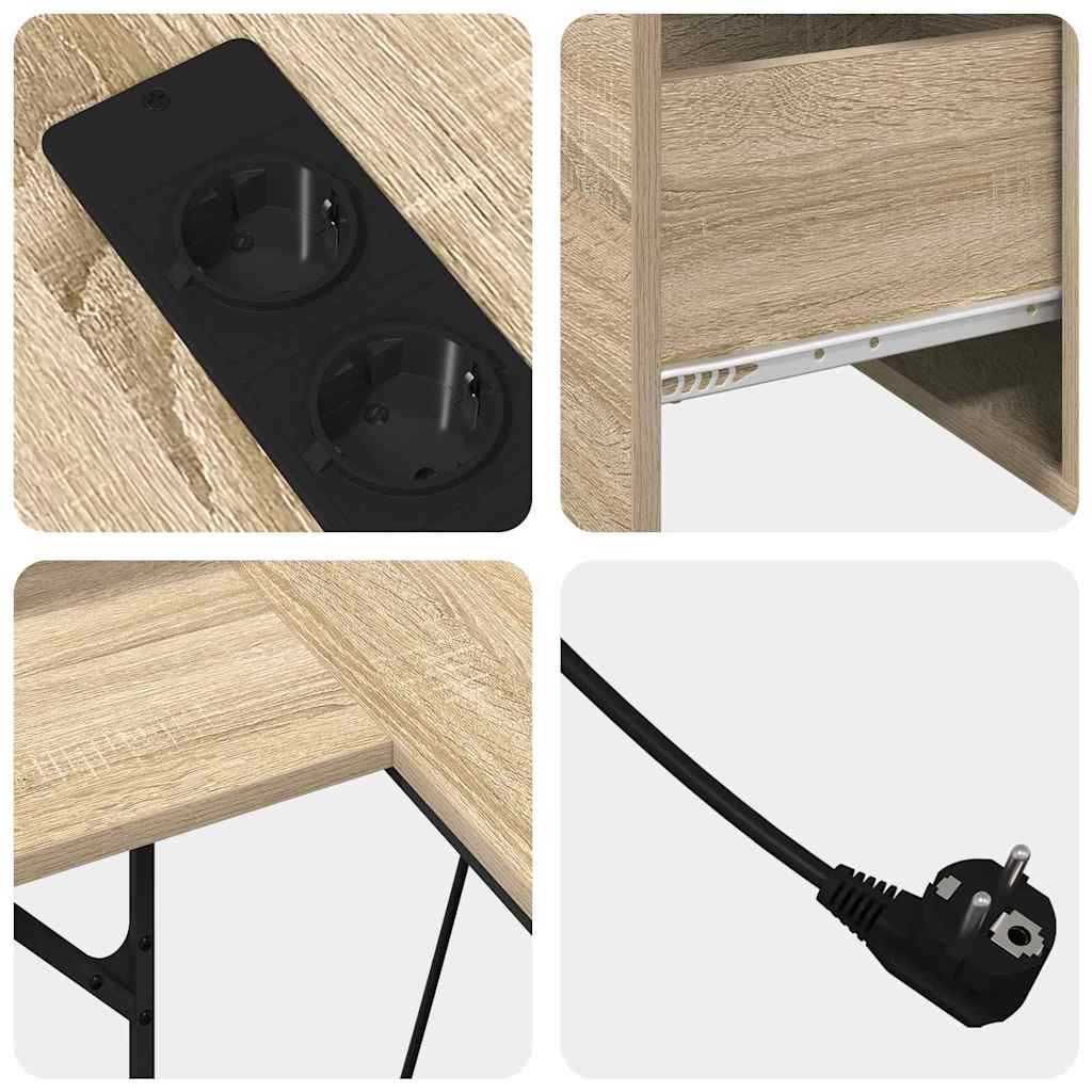 Desk with Drawer Sonoma oak 182 x 101 x 87.5 cm Engineered wood