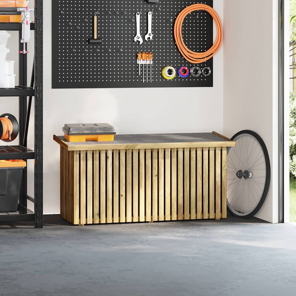 Garden Storage Box with Storage Brown 119 x 44 x 58.5 cm