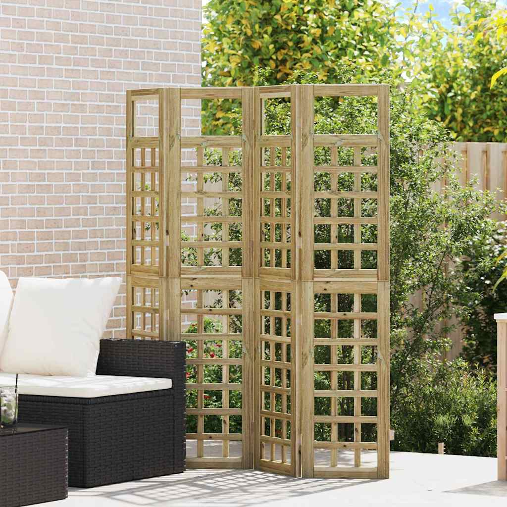 Privacy Screen 4 pcs Brown 160 x 180 cm Impregnated pine wood