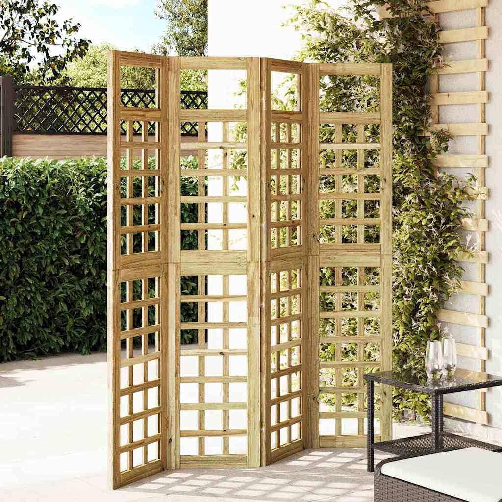 Privacy Screen 4 pcs Brown 160 x 180 cm Impregnated pine wood