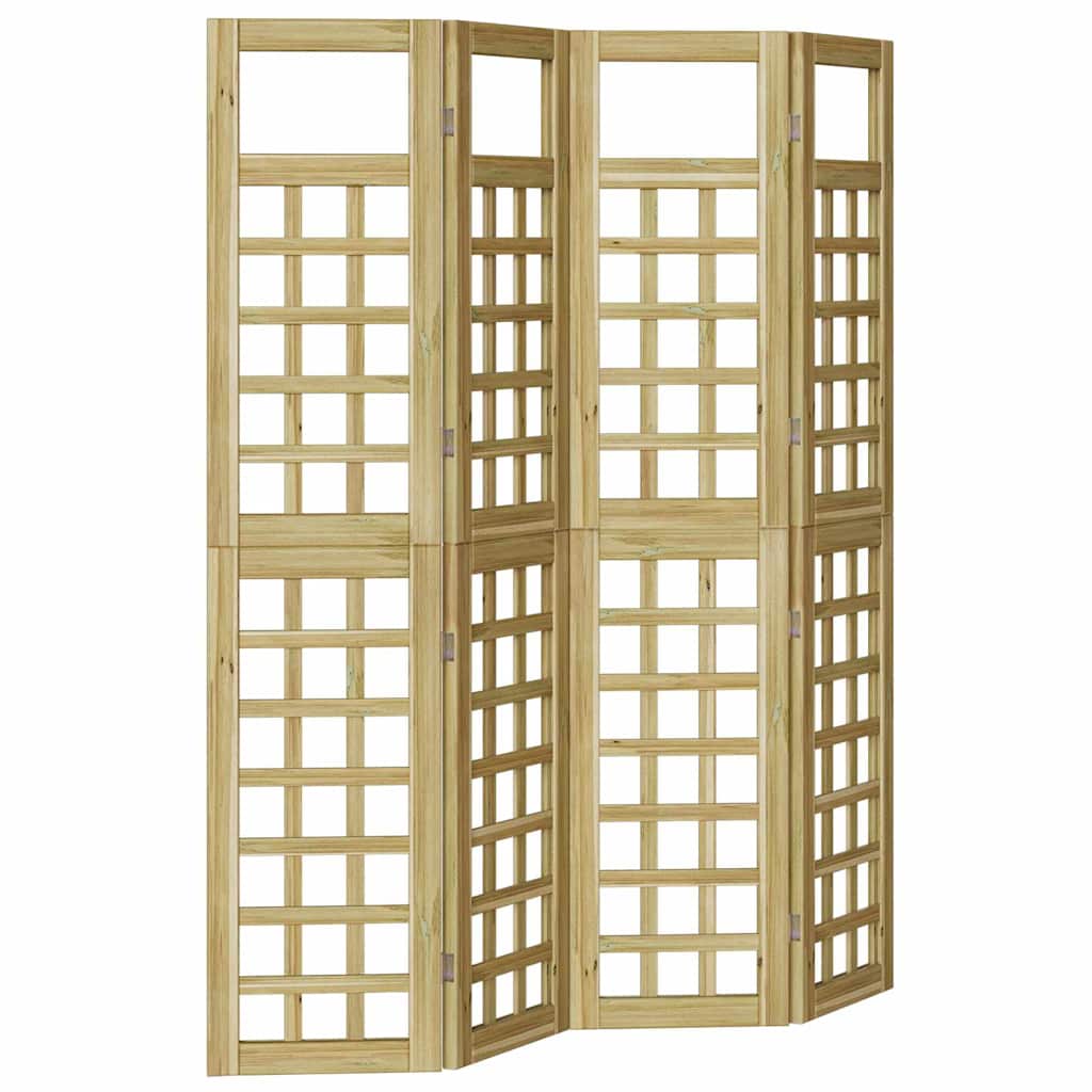 Privacy Screen 4 pcs Brown 160 x 180 cm Impregnated pine wood