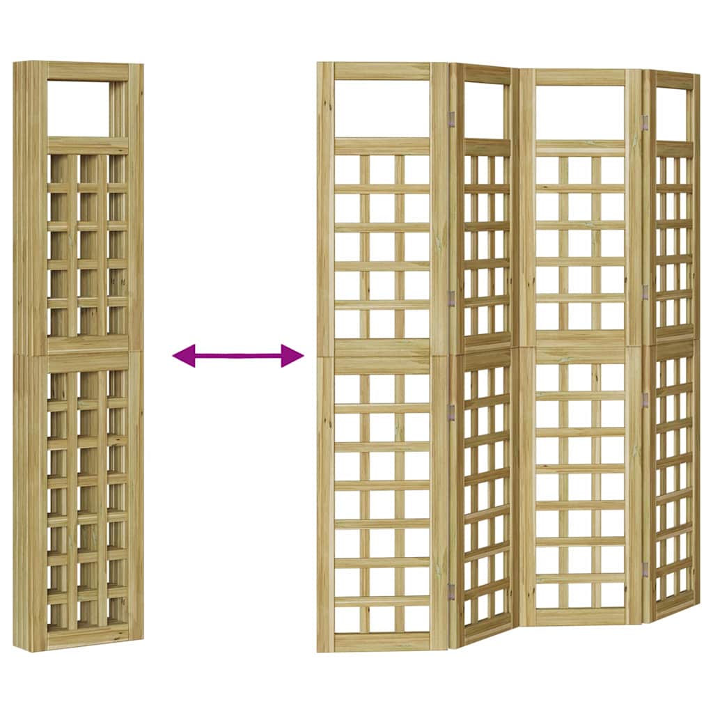Privacy Screen 4 pcs Brown 160 x 180 cm Impregnated pine wood