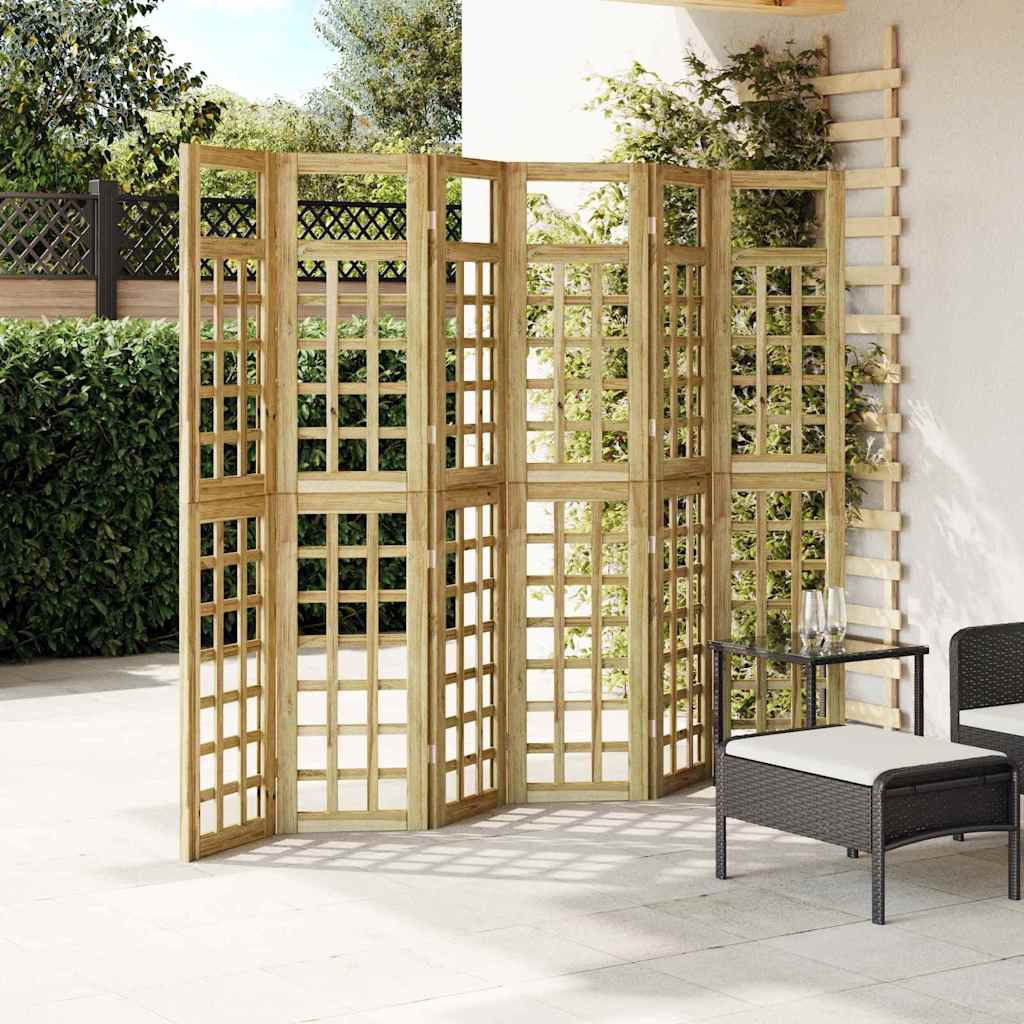 Privacy Screen 6 pcs Brown 240 x 180 cm Impregnated pine wood