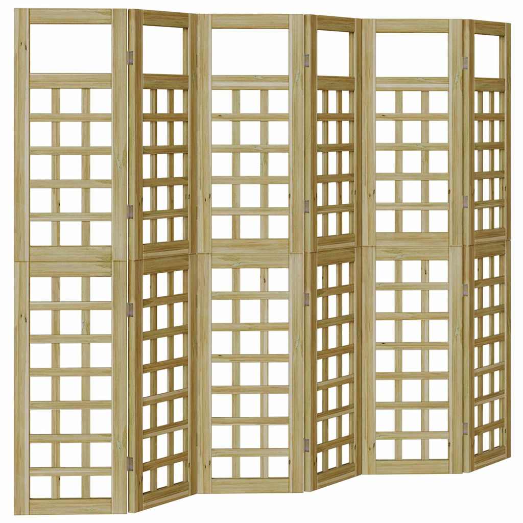 Privacy Screen 6 pcs Brown 240 x 180 cm Impregnated pine wood