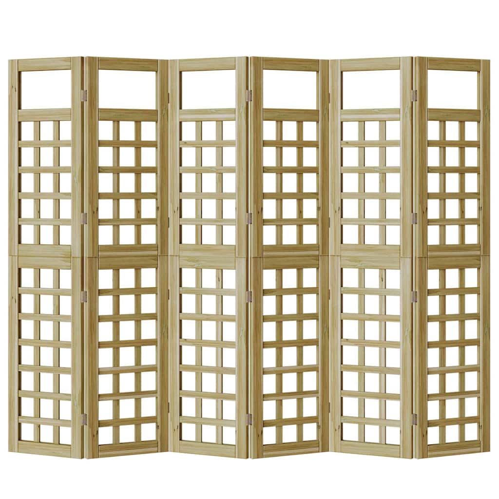 Privacy Screen 6 pcs Brown 240 x 180 cm Impregnated pine wood