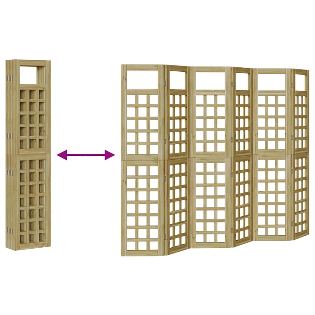 Privacy Screen 6 pcs Brown 240 x 180 cm Impregnated pine wood