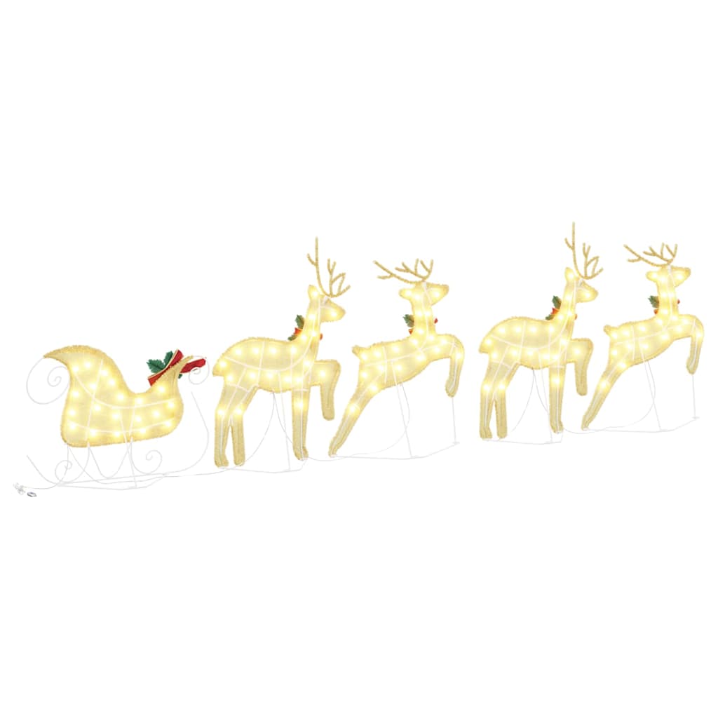 LED Reindeers 5 pcs Gold Fabric