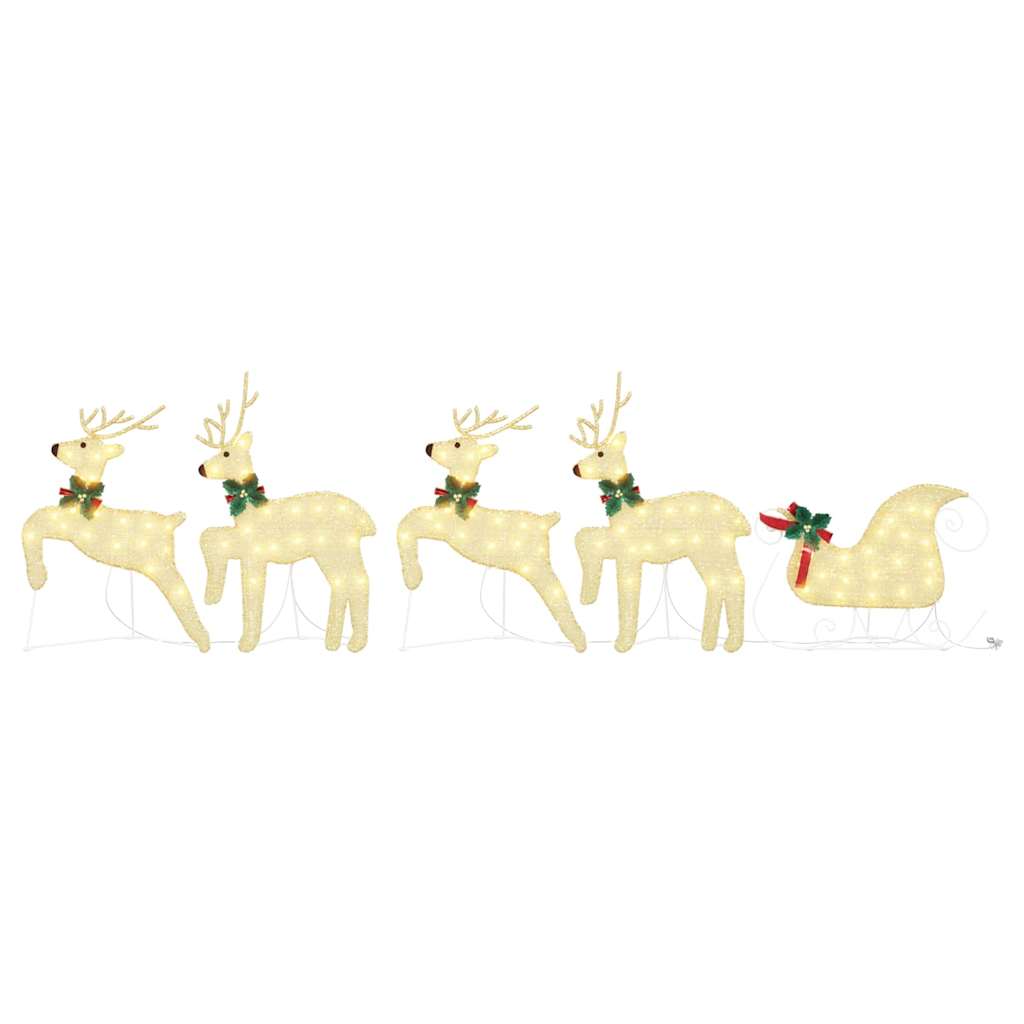 LED Reindeers 5 pcs Gold Fabric