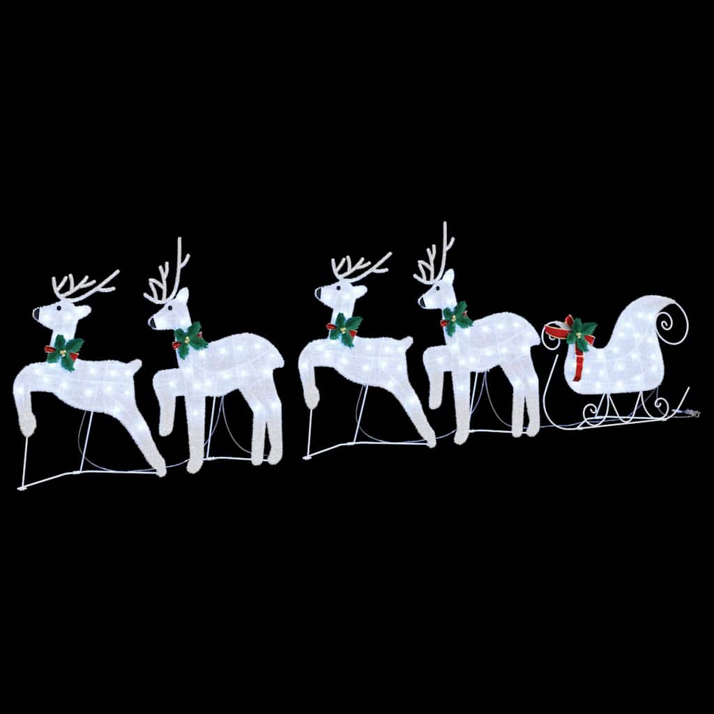 LED Reindeers 5 pcs Silver Fabric