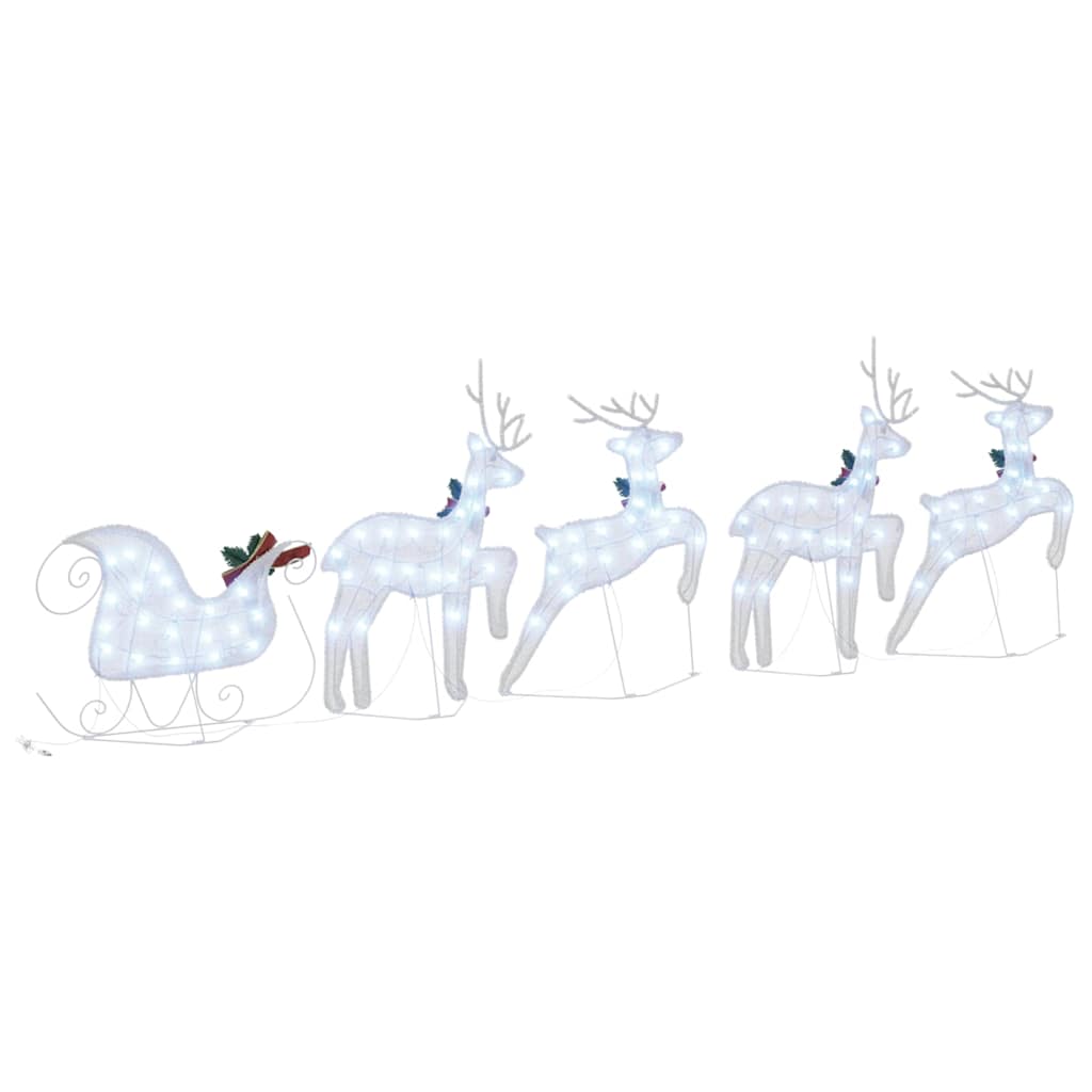 LED Reindeers 5 pcs Silver Fabric