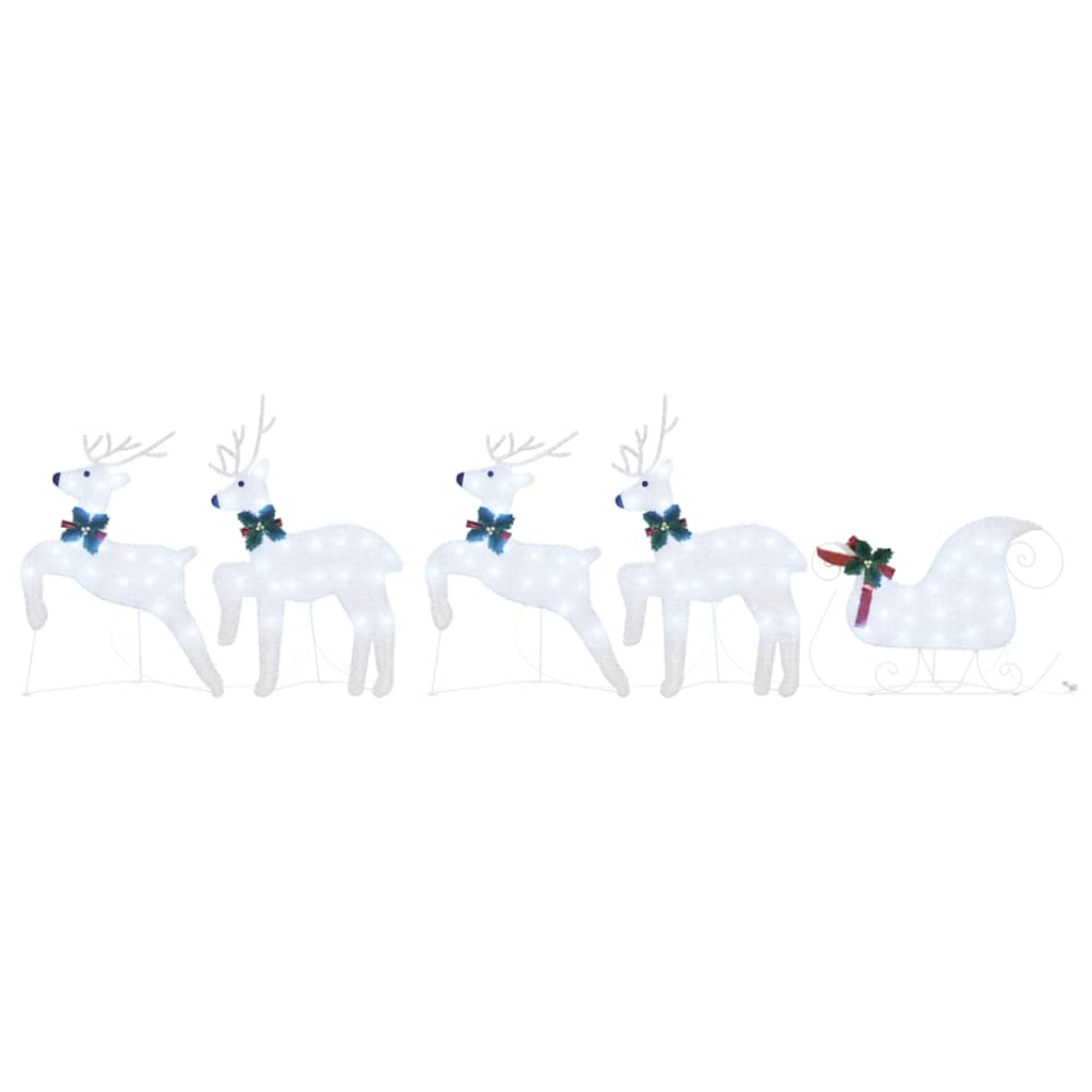 LED Reindeers 5 pcs Silver Fabric