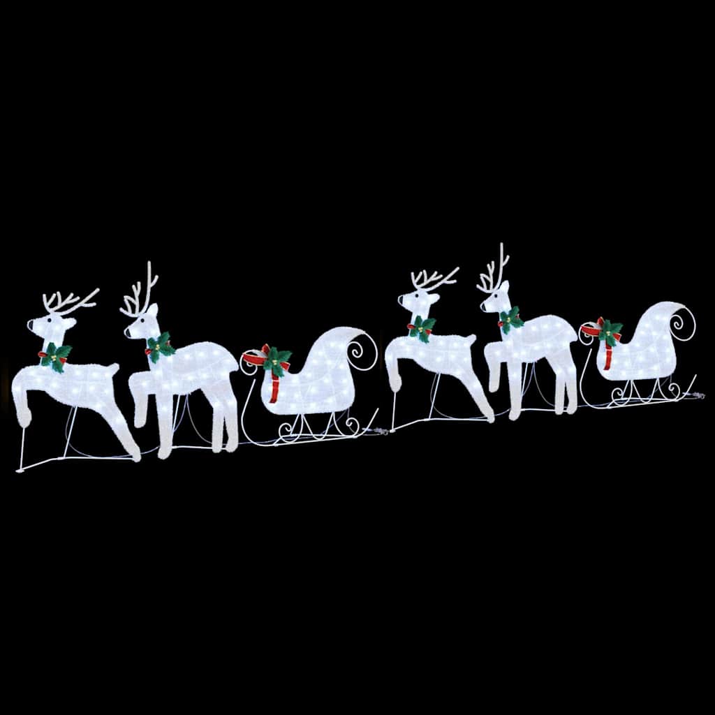 LED Reindeers 7 pcs Silver Fabric