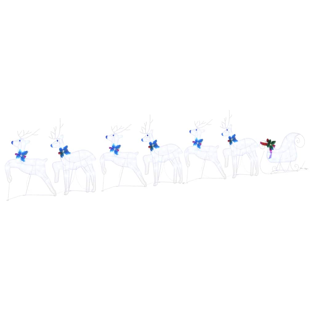 LED Reindeers 7 pcs White Fabric