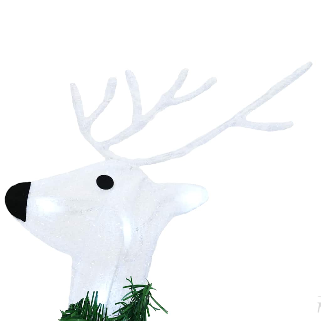 LED Reindeers 6 pcs White Fabric