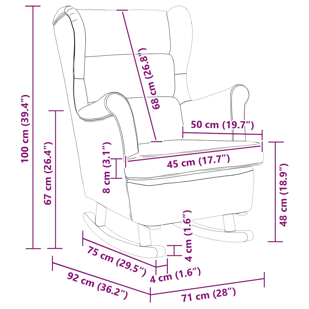 Rocking Chair 71 x 92 x 100 cm 100%polyester Plywood